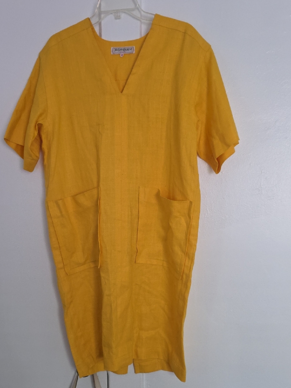 Yves Saint Laurent Yellow Short-Sleeve Linen Tunic
